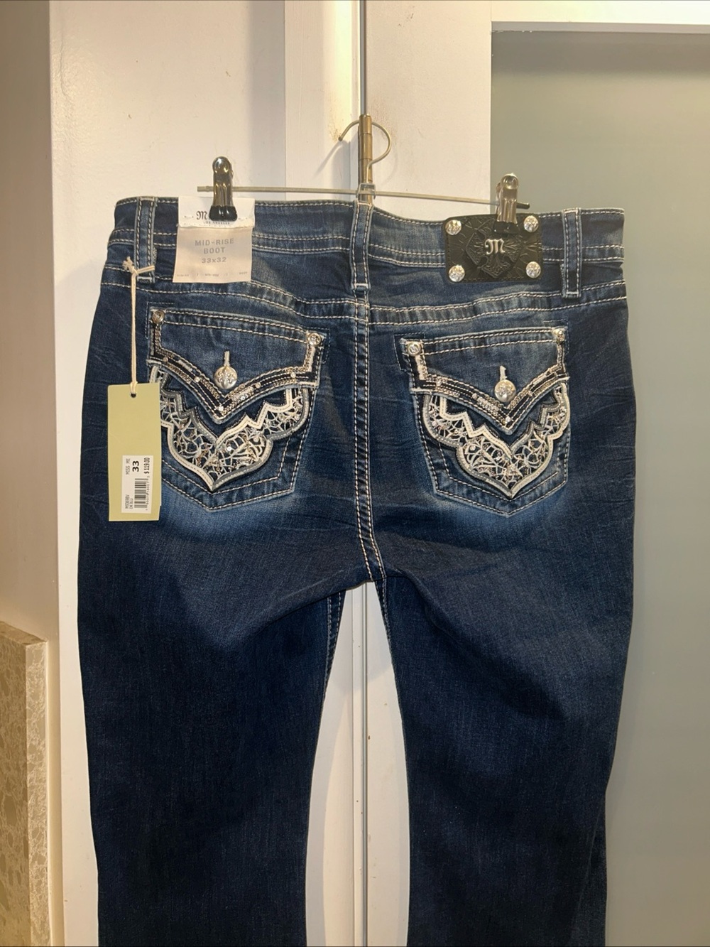 MISS ME MID-RISE BOOT JEANS 33x32 Slim Fit NEW